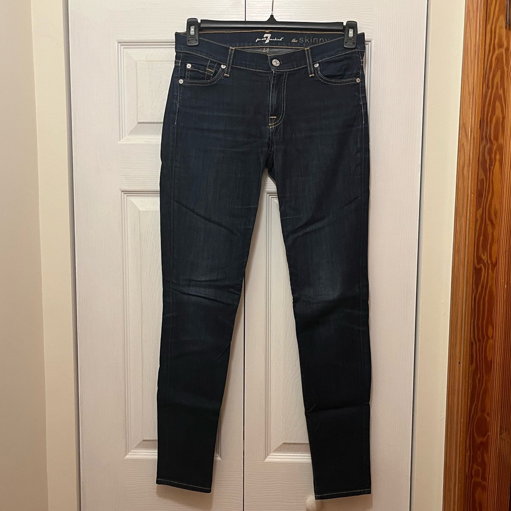 7 For All Mankind Deep Indigo Skinny Jeans